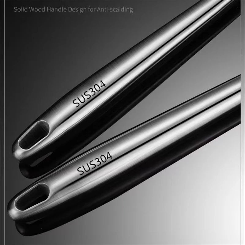Thickened 304 stainless steel anti-scald spatula set, cooking spatula, kitchenware, household woks, soup spoons, strainers