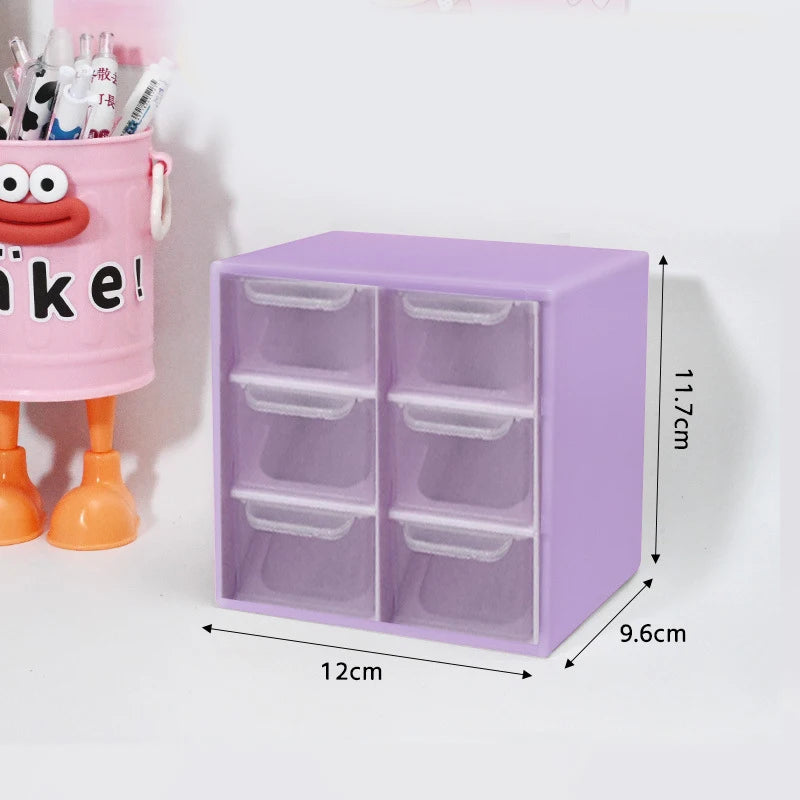 Multi-layer Desktop Storage Box Large Capacity Dustproof Organizing Box Multifunctional Transparent Six Grid Drawer Storage Box