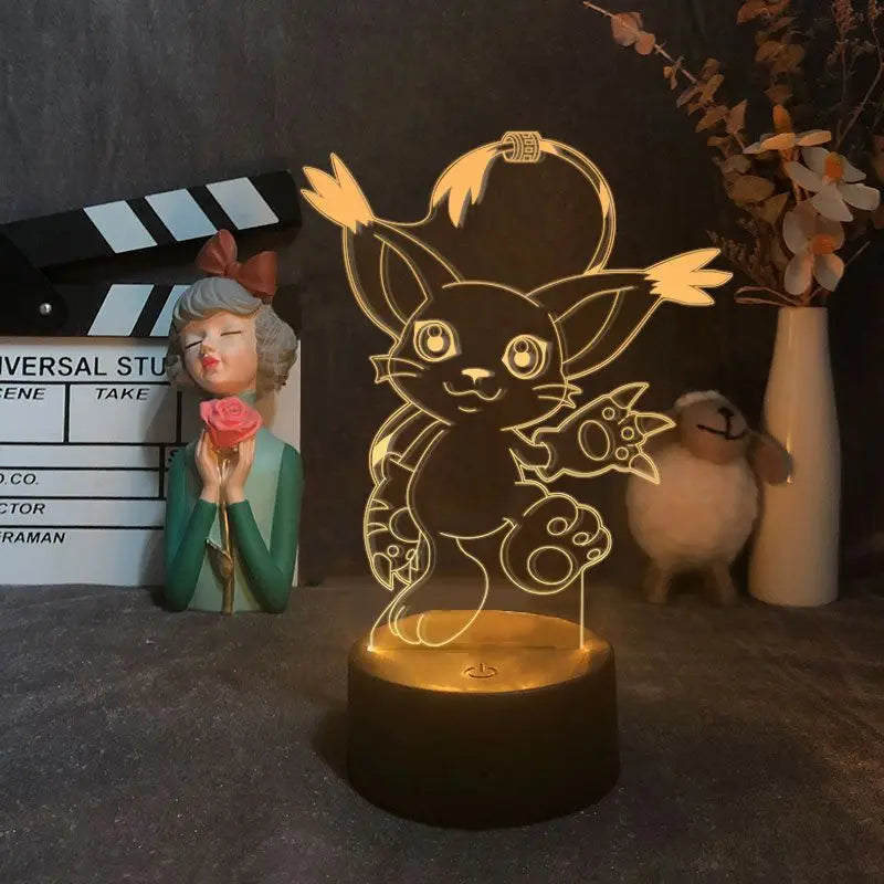 New Digimon Adventure Cartoon Acrylic Table Lamp Agumon Anime Peripheral Doll Creative Gift Trend Ornament Touch Night Light