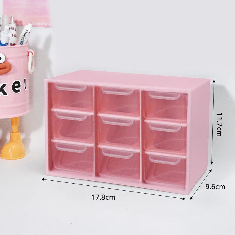 Multi-layer Desktop Storage Box Large Capacity Dustproof Organizing Box Multifunctional Transparent Six Grid Drawer Storage Box