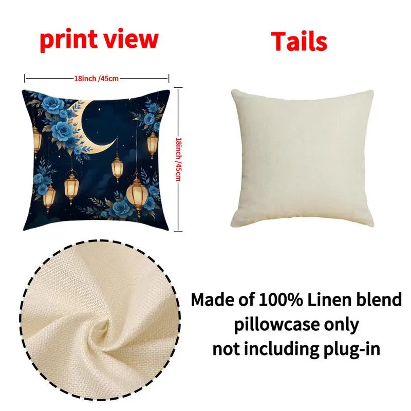 Eid Mubarak Pillowcase Decor for Home Sofa Cushion Cover Islamic Ramadan Kareem Decoration Mosque Muslim Pillow Cover Gifts