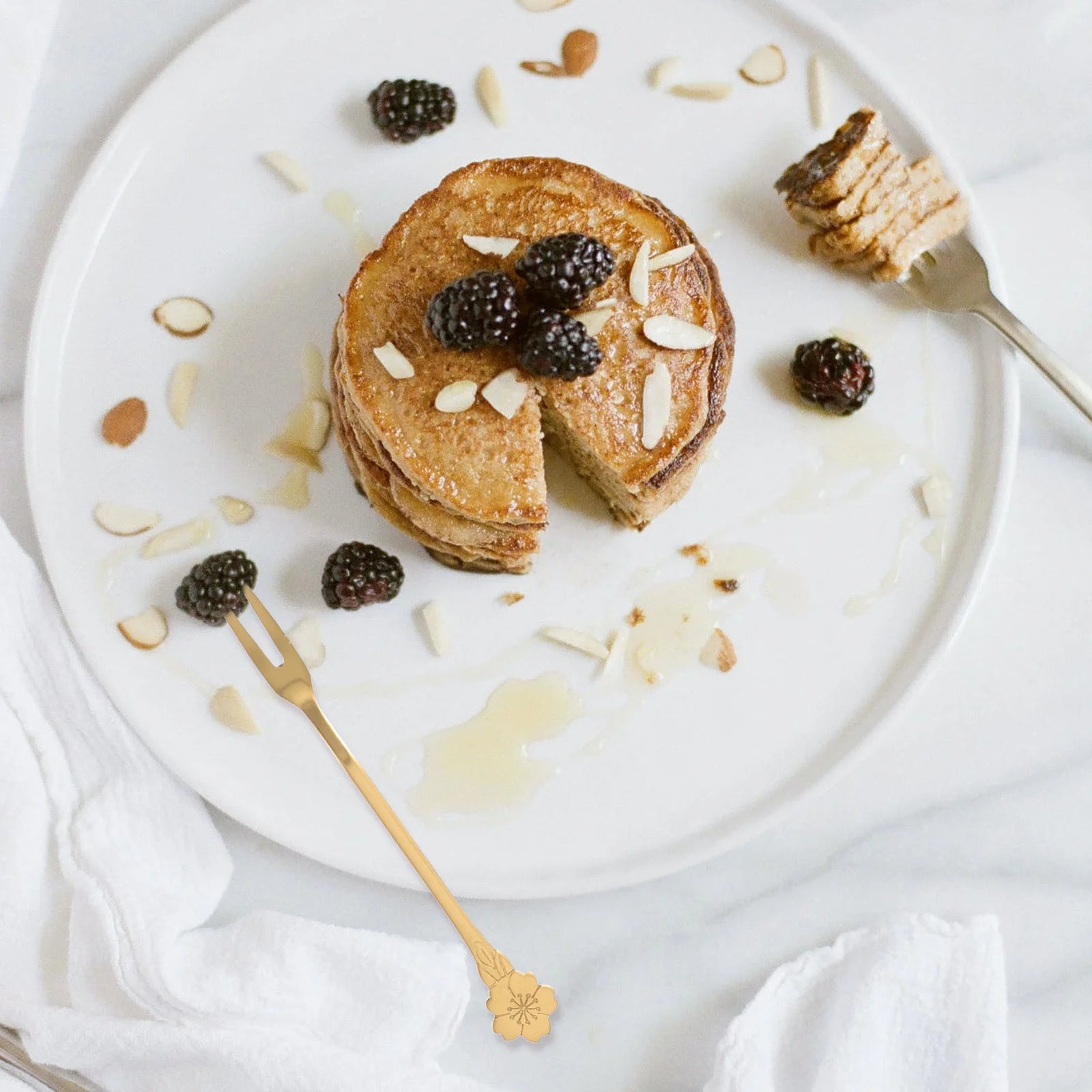 8pcs Stainless Steel Flower Dessert Forks For Cake Fruit Appetizer Party Buffet Salad Serveware Set Metal Sweet Forks