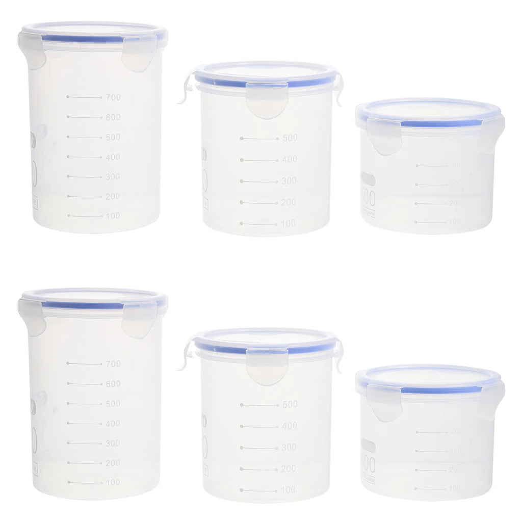 6Pcs Sealed Storage Jars Plastic Airtight Food Containers Grain Storage Canisters Kitchen Food Preservation Plastic Sealed Jar