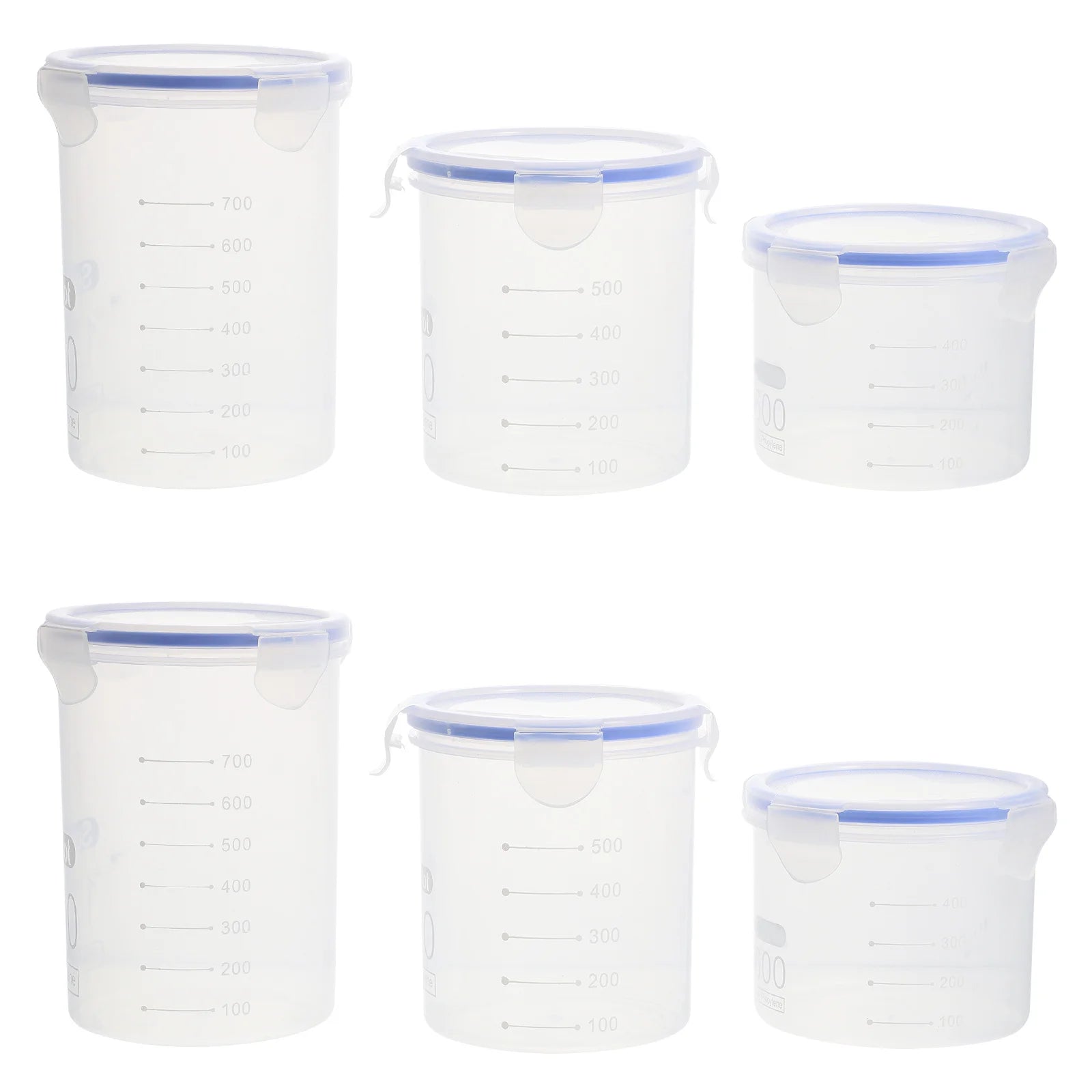 6Pcs Sealed Storage Jars Plastic Airtight Food Containers Grain Storage Canisters Kitchen Food Preservation Plastic Sealed Jar