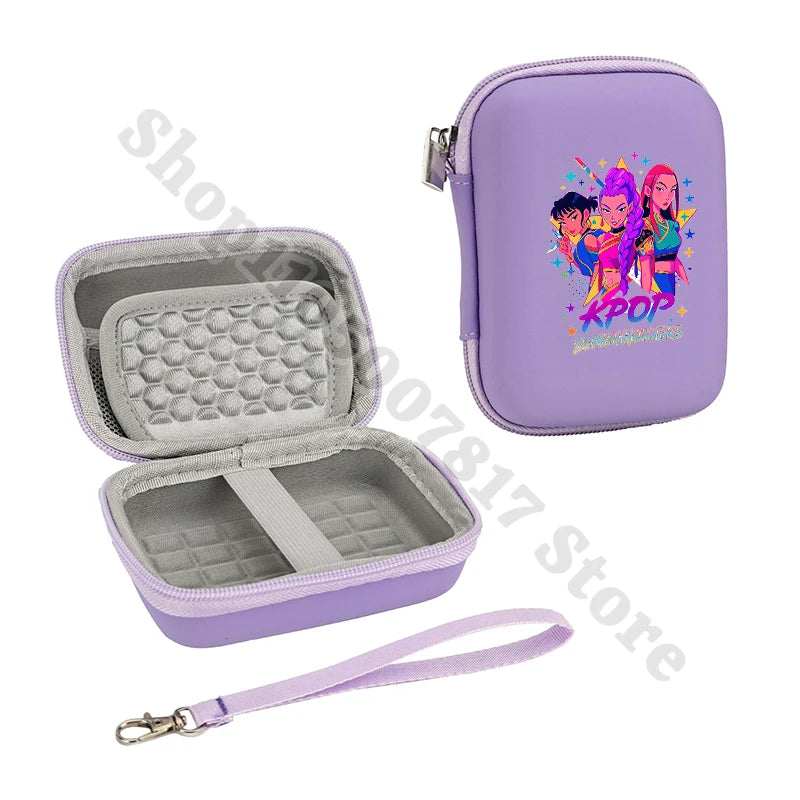 KPop Demon Hunters Fashion Camera Portable Protective Case Divider Compartment Storage Bag for Digital Device Organize Container