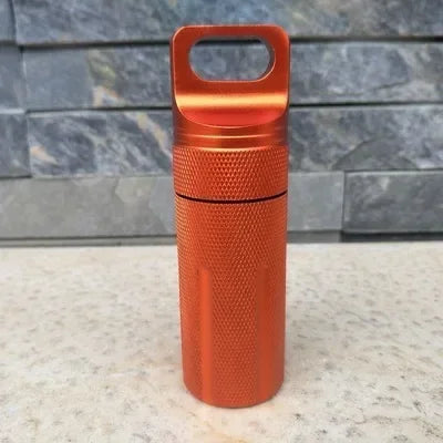 Outdoor CNC Waterproof Emergency First Aid Kits Safety Survival Equipment Aluminium Pill Bottle Camping EDC Storage Tank Box