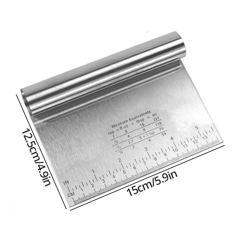 Leeseph Multi-purpose Stainless Steel Scraper & Chopper, Dough Scraper, Pizza Dough Cutter , kitchen tools