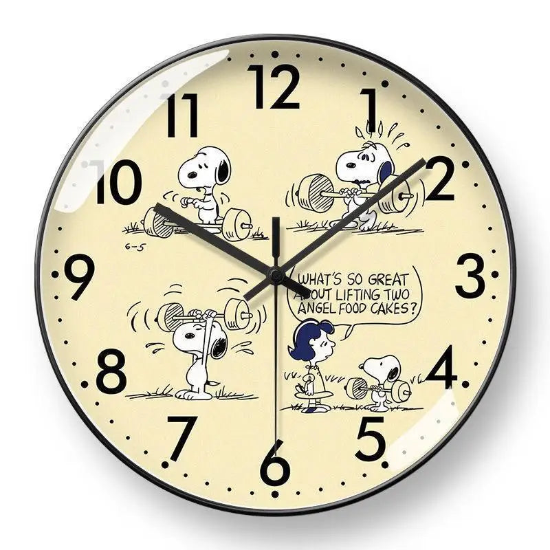 Snoopy cartoon wall clock around the anime home living room dining room children's room learning wall hanging quartz clock