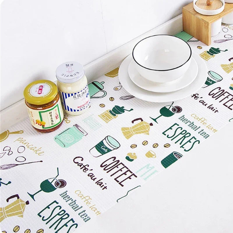 1 Roll Can Cut Table Mat Drawers Cabinet Shelf Liners Cartoon Cupboard Placemat Waterproof Oil Thickened Kitchen Stickers