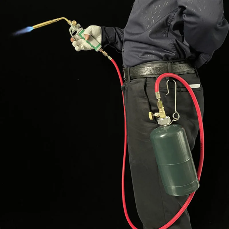 A61Z Deals Professional Dual Switch Torch Brazing Torch Of Propane Gas 1.6M Hose Ignition Gas Flame Soldering Tool For BBQ Heati