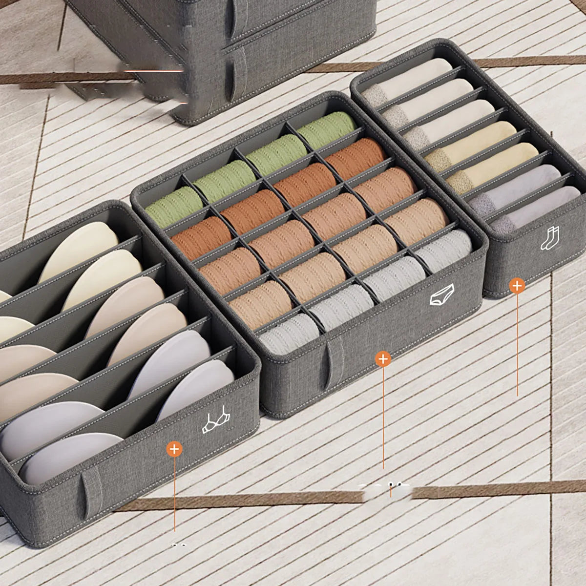 20/6/7/1 Grids Cation PP Sock Bra Pants Simplicity Organizers Of Cabinets And Drawers Home Sorting Boxes Storage Organizer Box