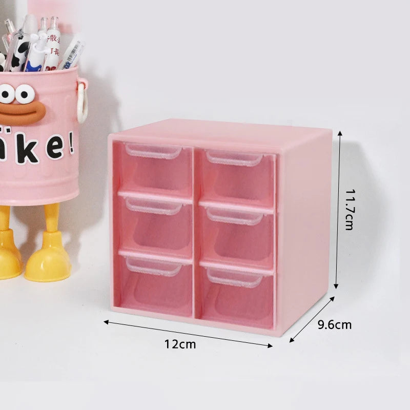 Multi-layer Desktop Storage Box Large Capacity Dustproof Organizing Box Multifunctional Transparent Six Grid Drawer Storage Box