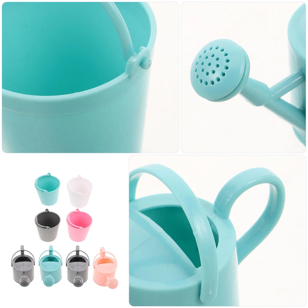 1 set Mini Can For Lightweight Small Garden Bucket Vibrant Colors Watering Can Flower Watering Tool Miniature Gardening Set