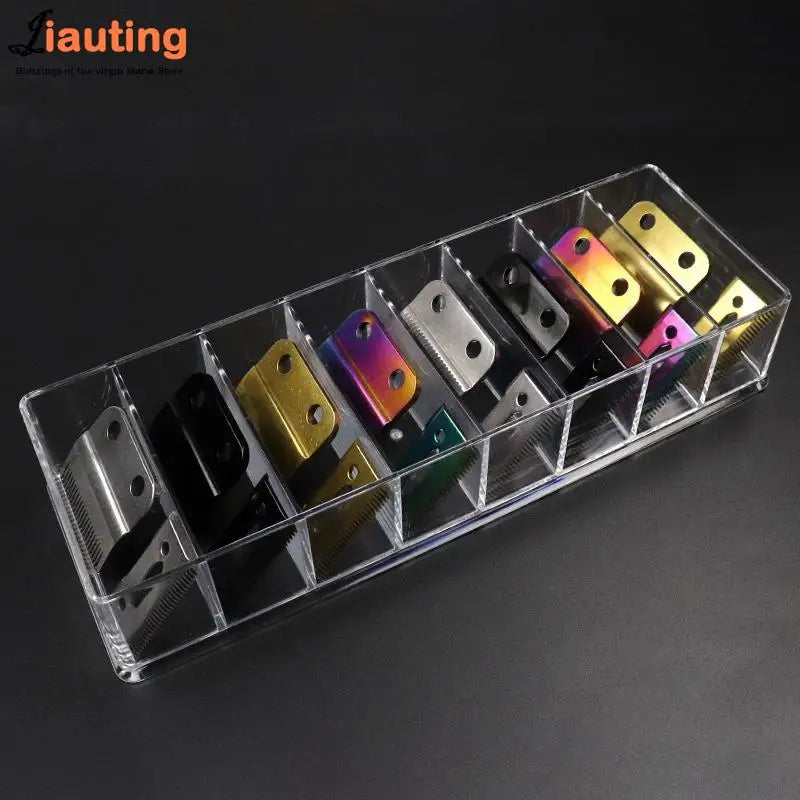 8Grids Universal Rectangular Plastic Guide Limit Comb Storage Box Barber Hairdresser Electric Hair Clipper Organizer Container