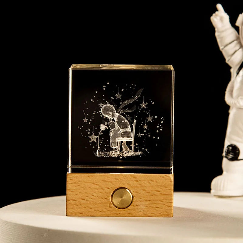 Astronomy Galaxy 3D Crystal Ball Table Lamp Moon Planet Galaxy Decor for Home Children's Table Lamp Party Birthday Xmas