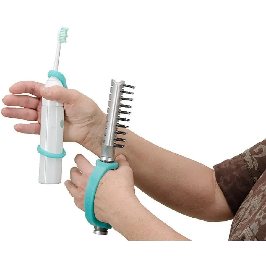 Silicone Universal Cuff Aid for Limited Hand Grip Cerebral Palsy Therapy Adaptive Eating Tableware Spoon Fork Holder Disabled A