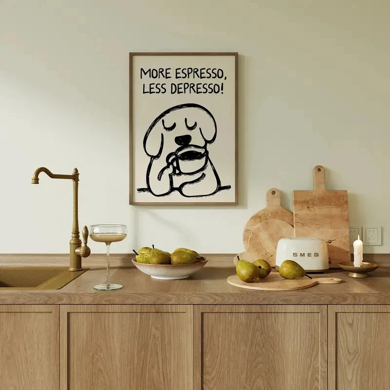 Retro More Espresso Less Depresso Wall Art Prints Canvas Painting Poster Picture For Living Bed Kids Room Home Decor