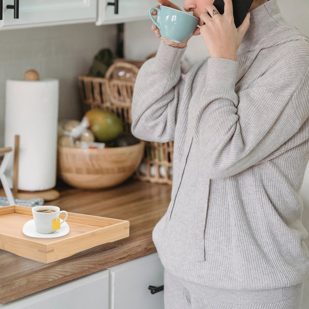 Handmade Square Bamboo Tea Serving Tray Small Bright Color Solid Washable Wooden Plate Pallet Food Flat Tea Pallet Eco
