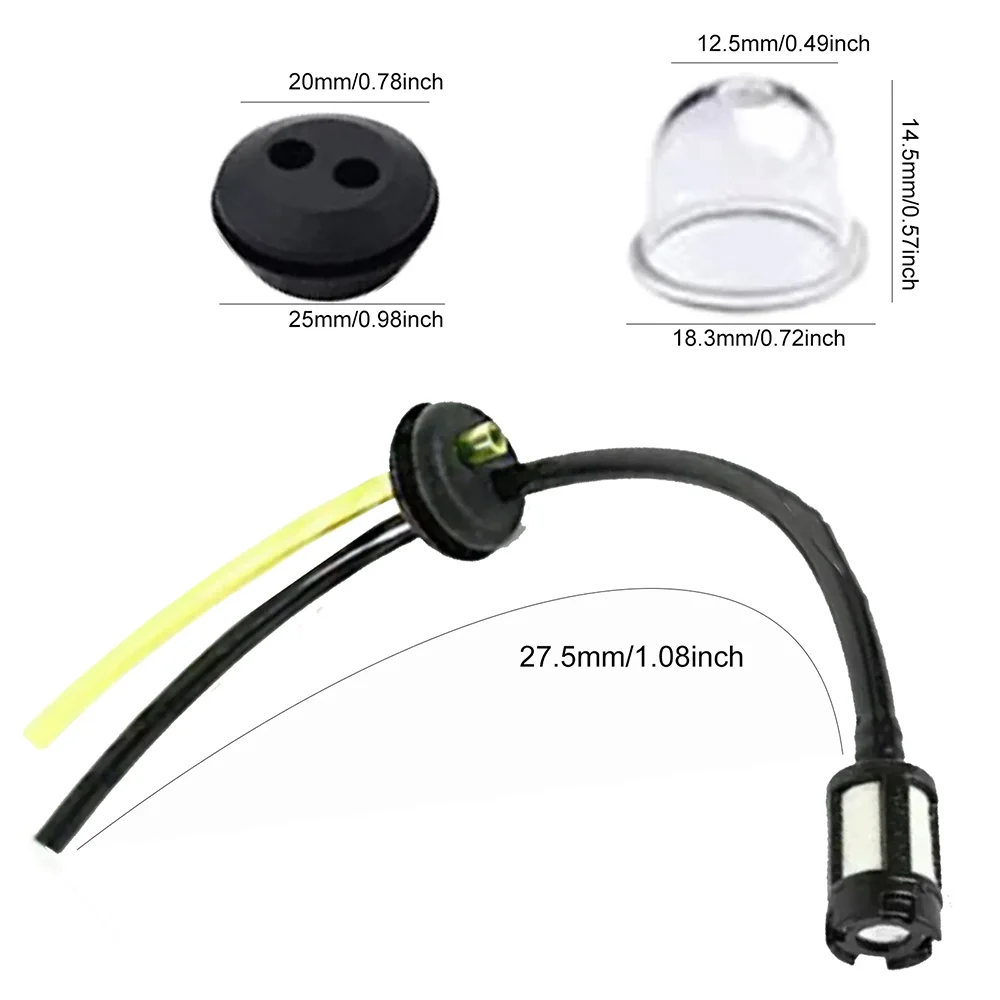 1&2&5&10 Set Universal Grass Trimmer Fuel Line Filter Kit For Brush Cutter Strimmer Lawn Mower Primers Fuel Hose Garden Tool Par