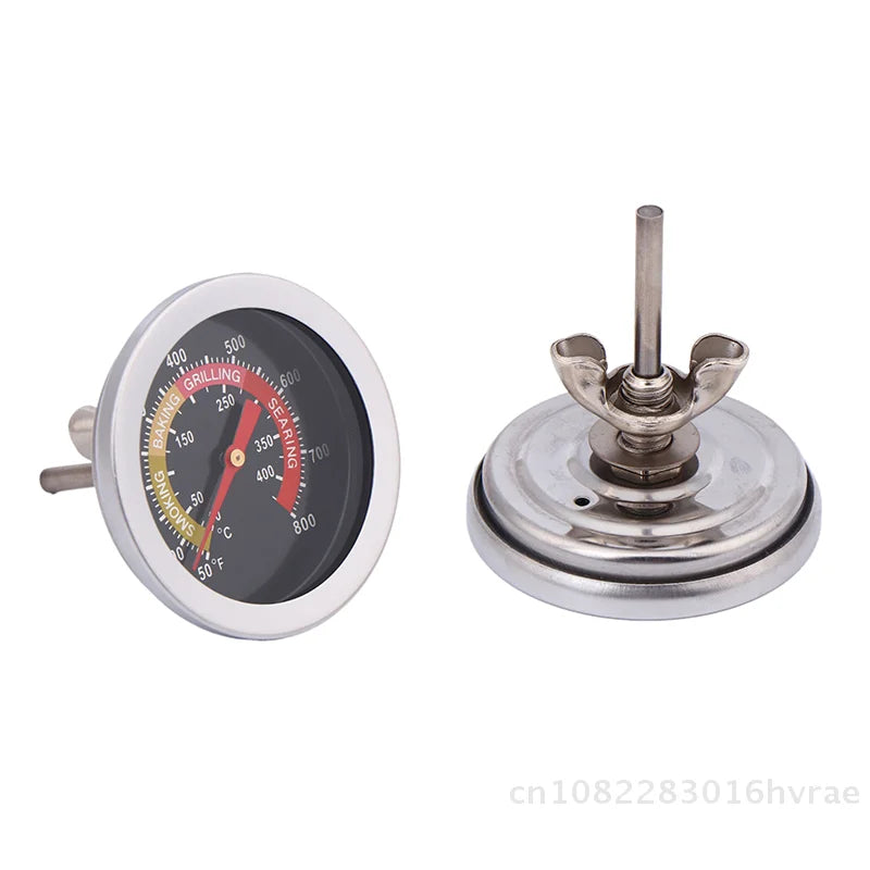 52mm Metal BBQ Grill Thermometer- Stainless Steel Large Dial Oven Temperature Gauge Easy-Read for Meat Cooking