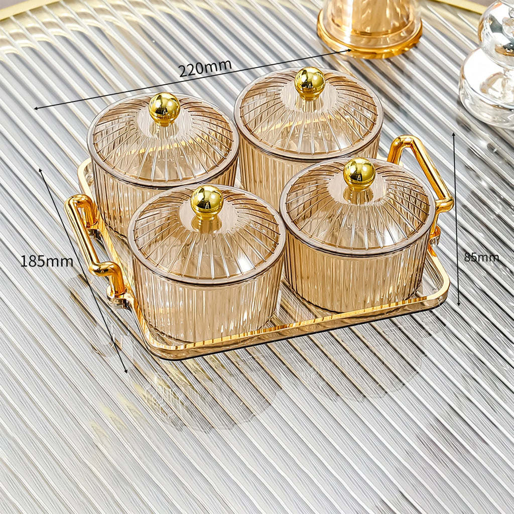 Platsic Caddy Serving Platter Condiment Tray Storage Container Dried Fruit Tray Fruit Snacks Serving Platter for Wedding Kitchen