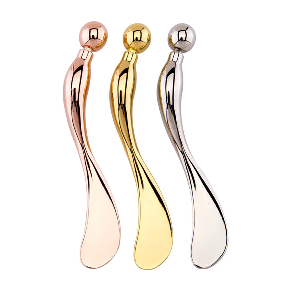 Zinc Alloy Metal Cream Spoon Rose Gold Eye Massage Tool Eye Fatigue Relief Beauty Tool Skin Care Mixing Mask Spoon
