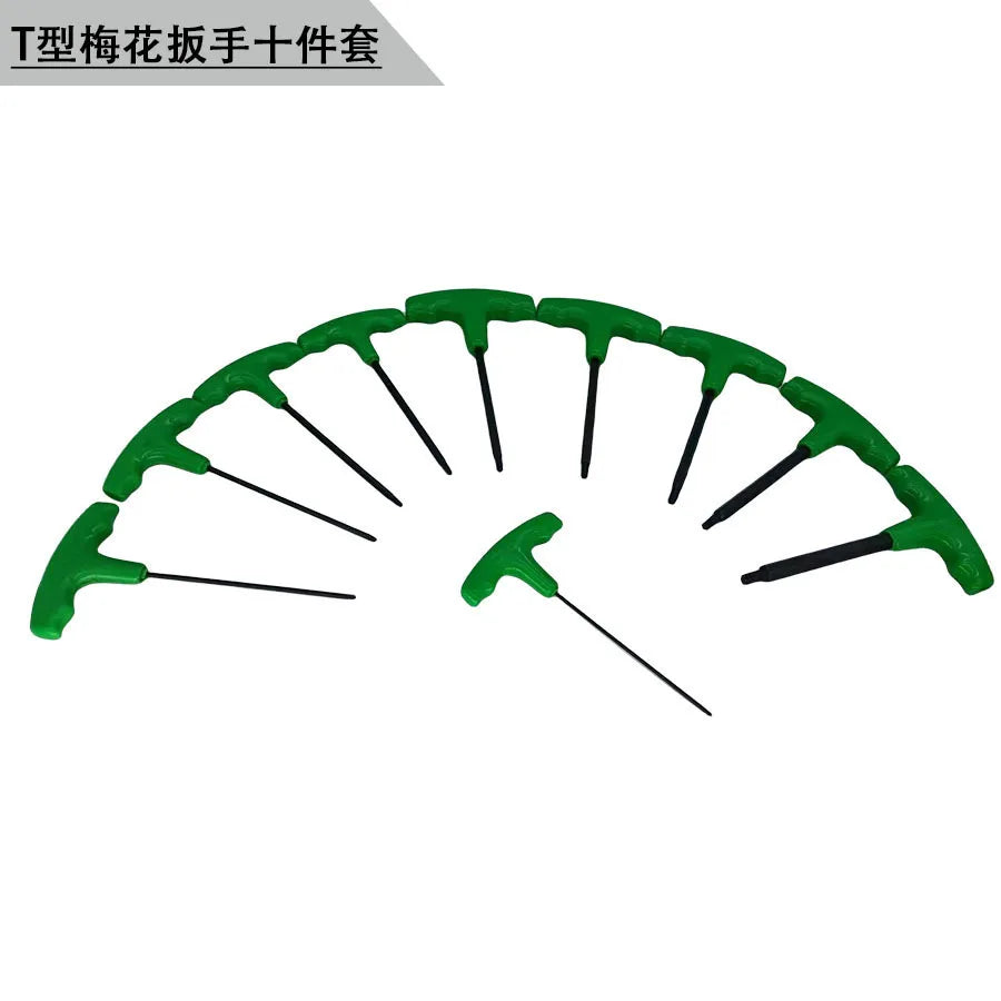 10Pcs T Handle Allen Wrench Set Star Key Torque Tool With T7 To T40 Sizes For Bolts And Screws Hexagonal Driver Kit