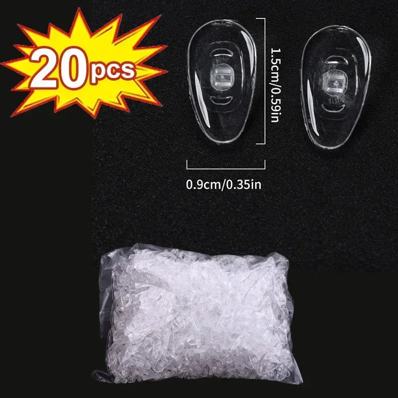 10/100pcs Eyeglasses Nose Pads with Screwdriver Soft Silicone Airbag Glasses Anti-slip Nose Pad Screw Replacement Repair Tools