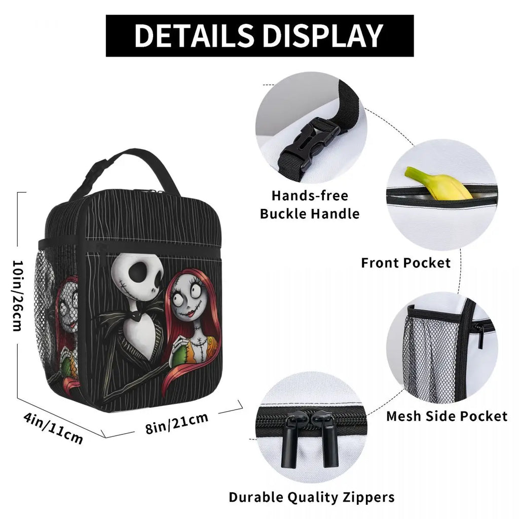 Stay By My Side Insulated Lunch Bag Portable The Nightmare Before Christmas Meal Container Cooler Bag Tote Lunch Box  Travel