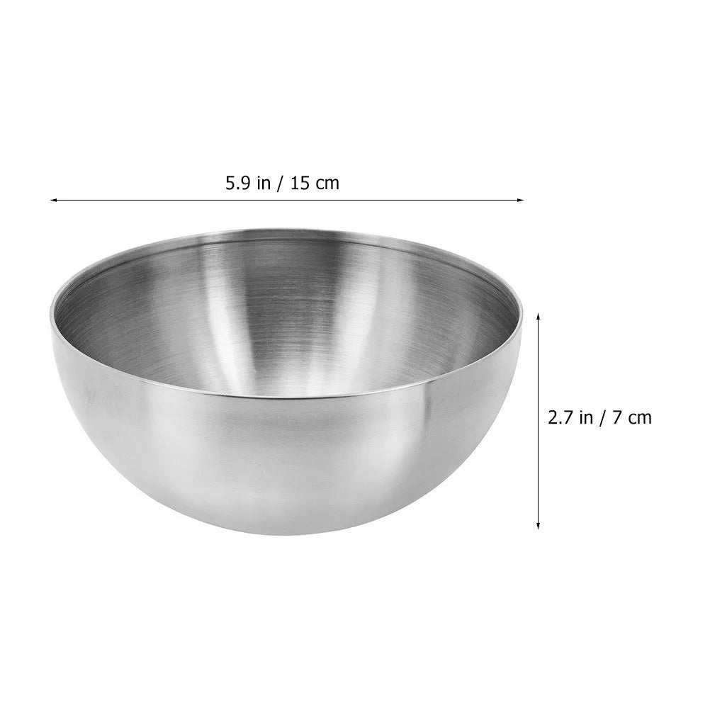 2Pcs Stainless Steel Salad Bowls Multifunctional Rice Soup Fruit Bowls Home Kitchen Tableware Stainless Steel Bowl