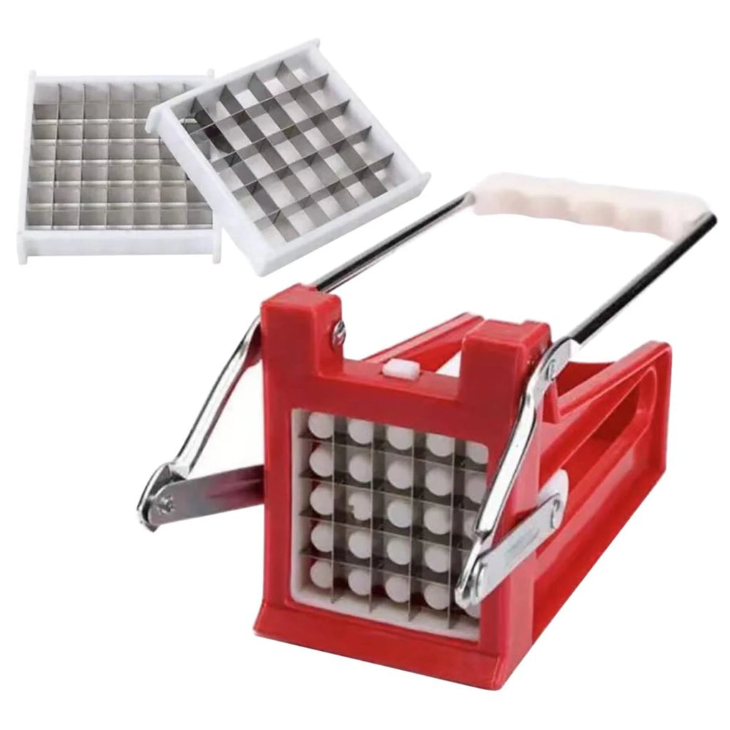 French Fry Potato Cutter, 3-in-1 Kitchen Peeler Set - Plastic & Stainless Steel