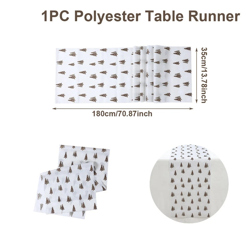 Christmas Linen Table Runner Merry Christmas Decoration for Home 2024 Table Cover Xmas Ornament Navidad Natal New Year Gift 2025