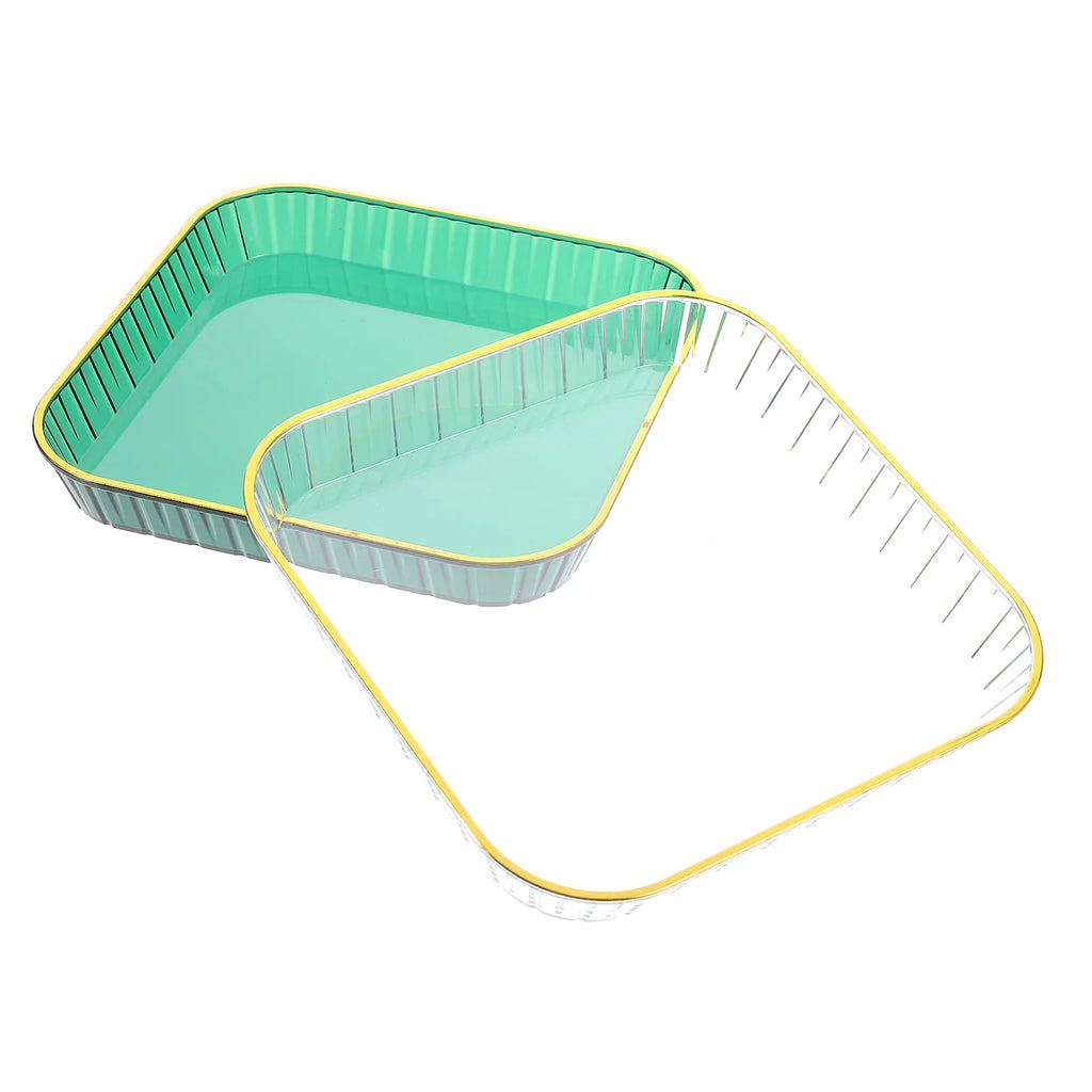 2 Pcs PET Material Fruit Snack Tray Elegant Serving Platters Dessert Container Party Candy Holder Thick Texture Smooth
