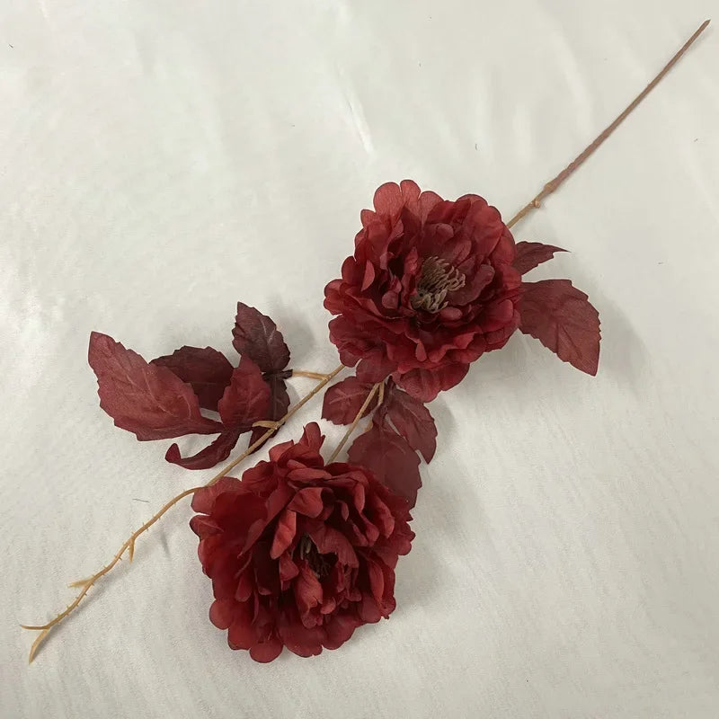 Red Series Artificial Flowers Peonies Roses Wedding Arch Holiday Party Decoration Fake Flower Simulation Rose Plant Floral