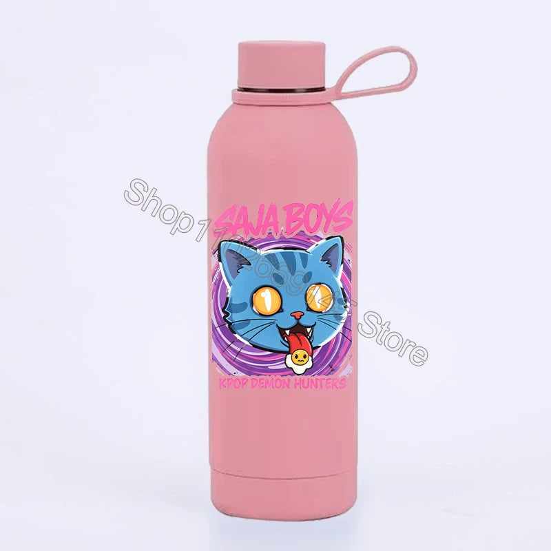 K Pop Demon Huntersd Water Bottles Kawaii Cartoon Thermos Bottle Kids Winter Outdoor Sports Water Cup Children Christmas Gifts