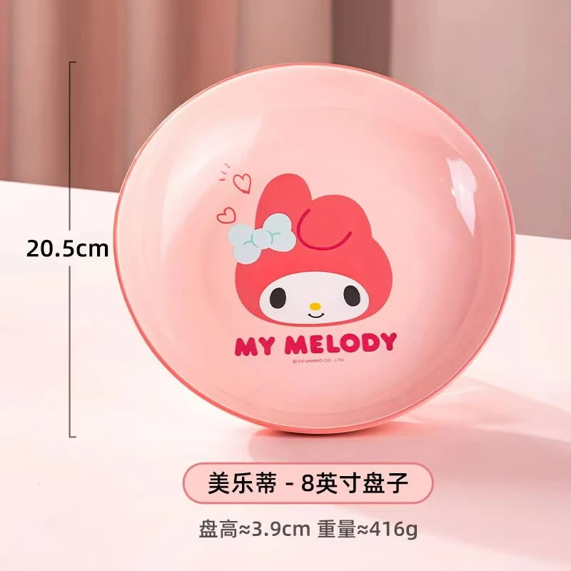 New Ceramic Tableware Bowl  Hello Kitty Y2K Plate Cute Girl Heart Eating Bowl Household Cool Lomi Bowl Chopstick Set Gifts Girls