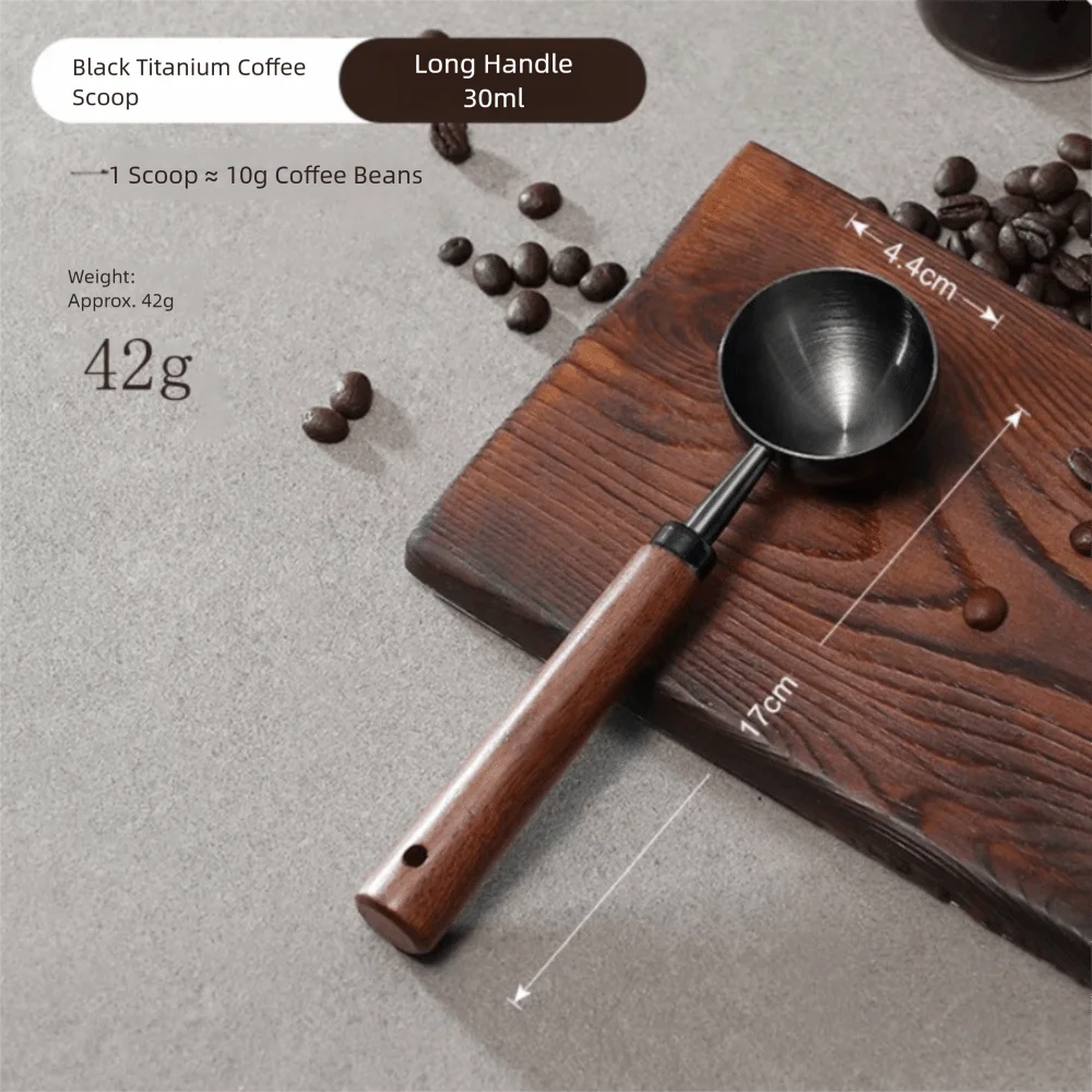 15/30ml Round Head Measuring Spoon Stainless Steel Wooden Handle Measuring Cup Measuring Accessory Home Kitchen Baking Tools