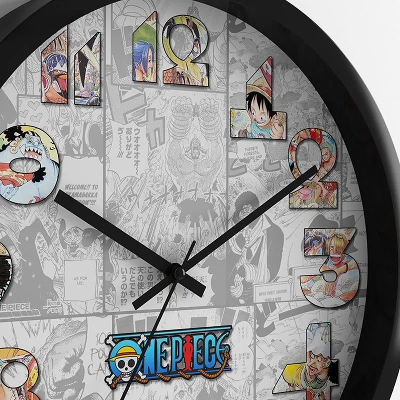 10-inch One Piece Wall Clock Luffy Animation Two-dimensional Living Room Bedroom Wall Creative High-Precision Decoration Clock