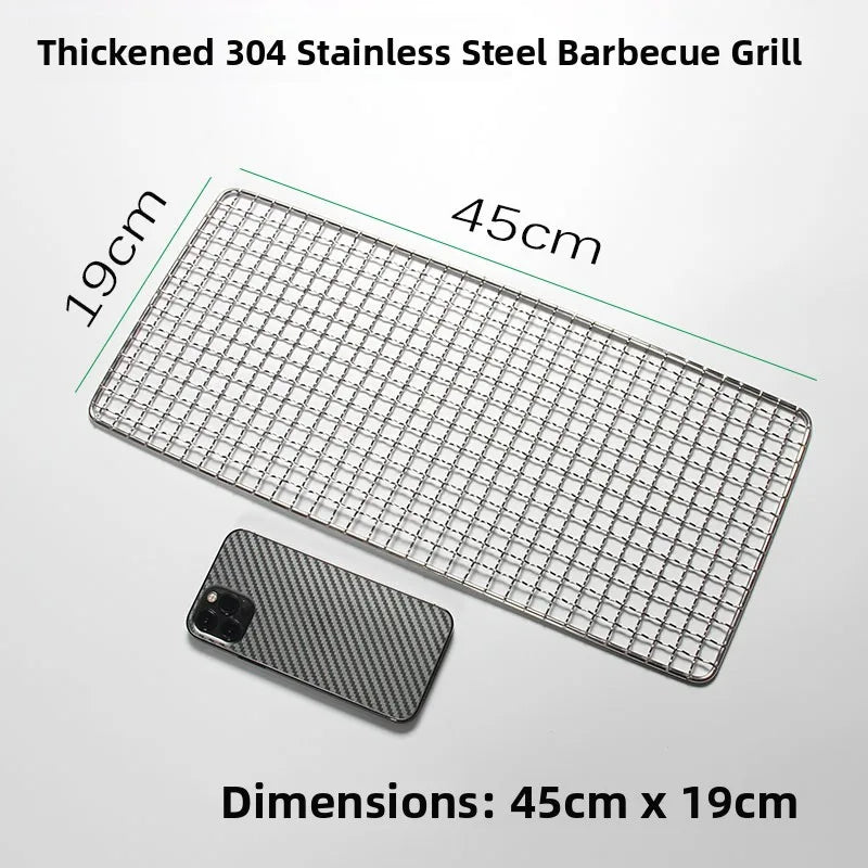 Thiened Rectangular Me BBQ ill Net 304 Stainl Steel Drng Net Barbecue Wire Me for Outdoor Kitchen Cooking Tools