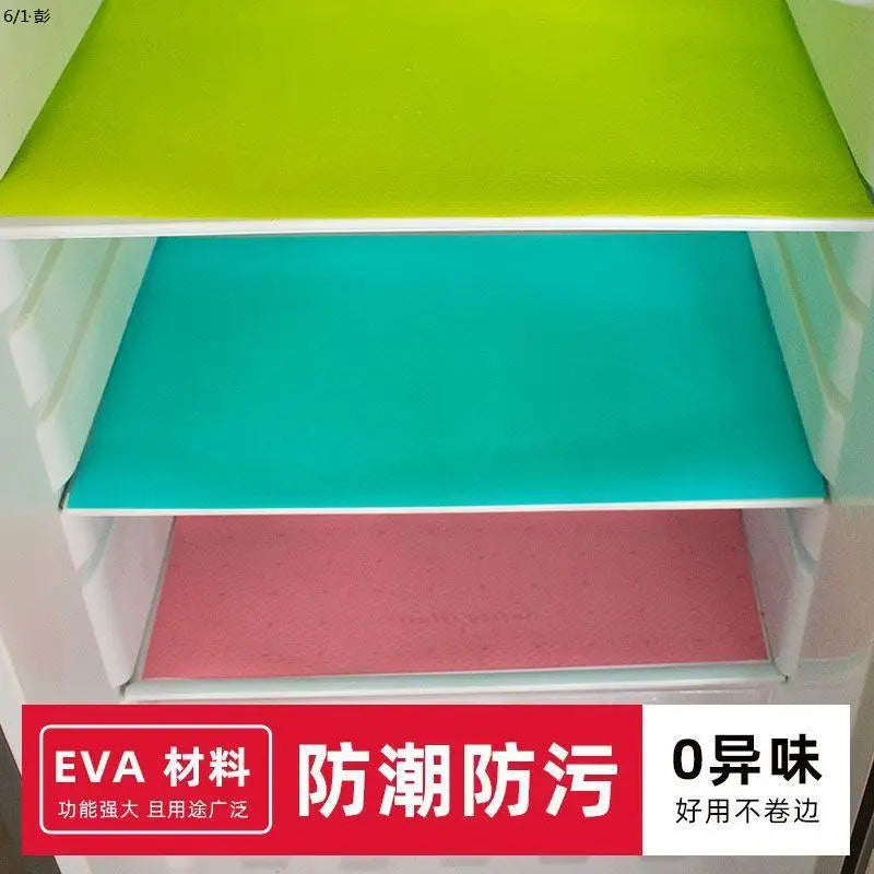 Refrigerator Pad Non-Slip Waterproof Washable MildewCan Be Cut Fridge Shelf Liner Mat KitchenDrawer Cabinet Pads Table Placemats
