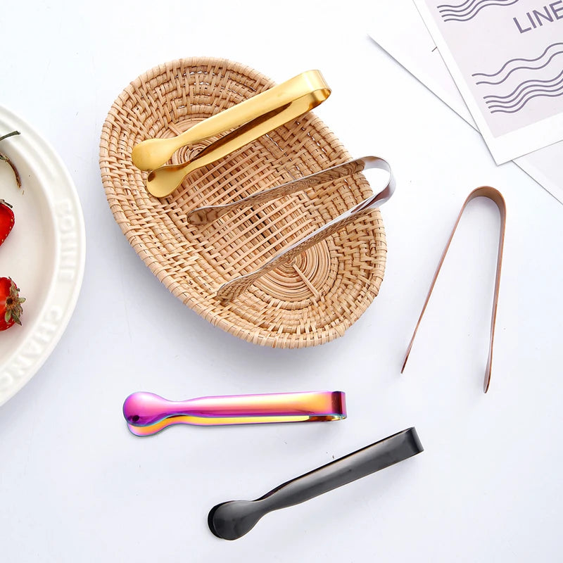 Ice Tong 304 Stainless Steel Clip Bar Ice-Cube Picker Food BBQ Clip Barbecue Clip Ice Clamp Tool Kitchen Utensils