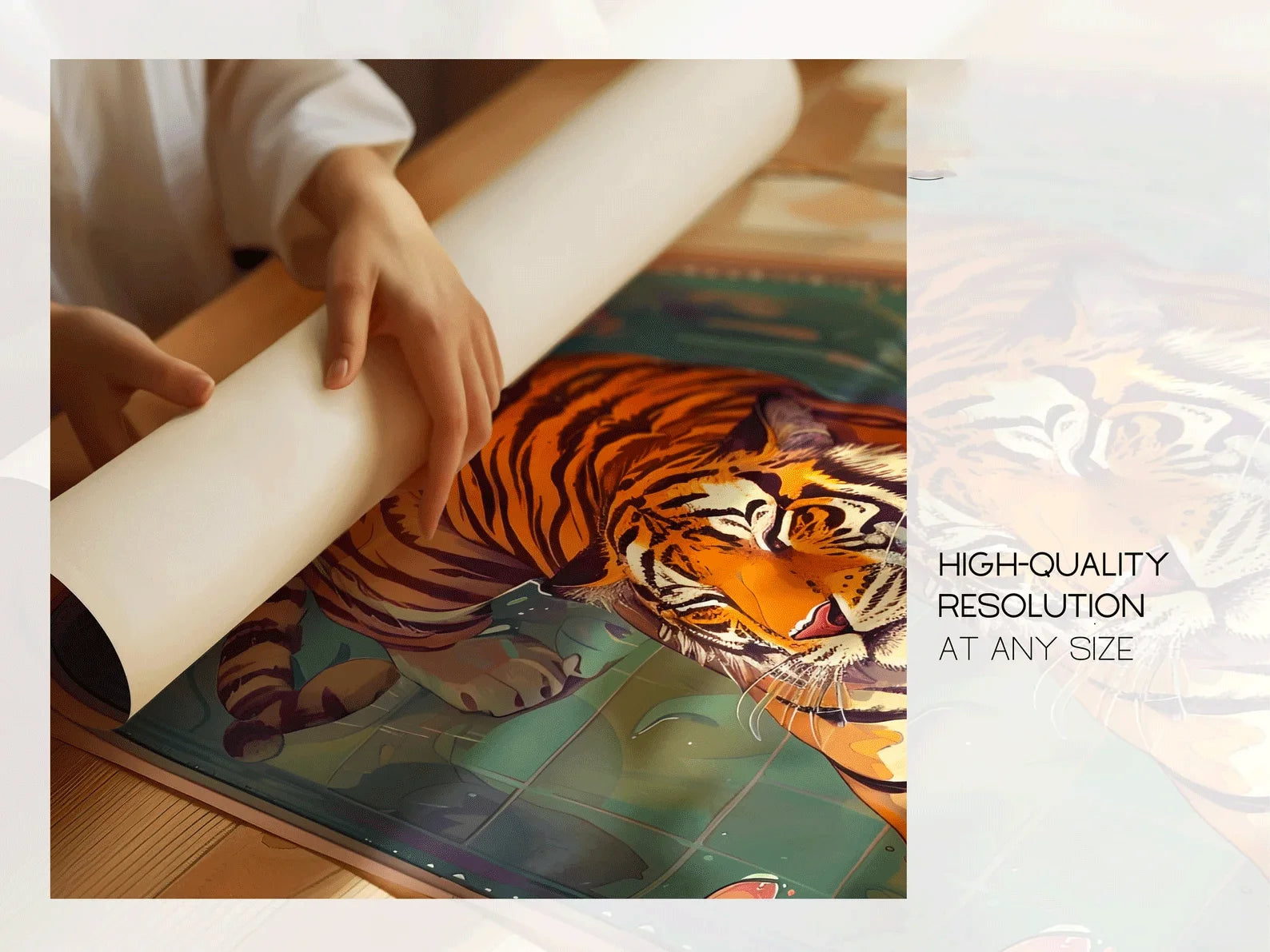 Maximalist wall art, Printable eclectic wall art, Feminist Wall Decor, Digital wall art, Colorful Poster, Trendy Tiger , Digital