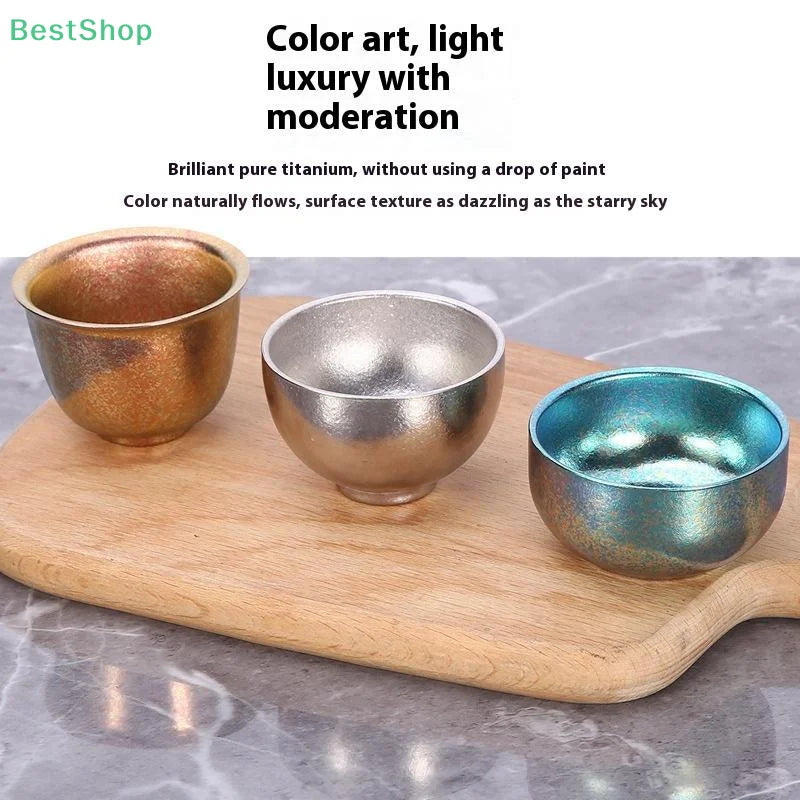 Pure Titanium Small Tea Cup Coffee For Outdoor Portable Camping Coffee And Tea Tableware Brewing Hiking Tea Cup Teapot