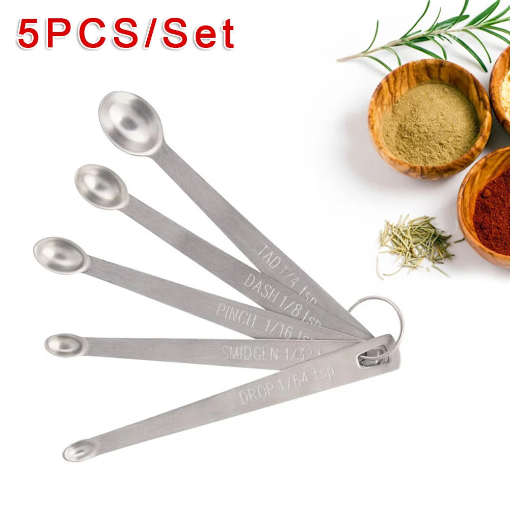 5PCS Spoons Measuring Spoons For Baking Seasoning small important tool kitchen For Cooking Seasonings/Milk Powder Part Stainless
