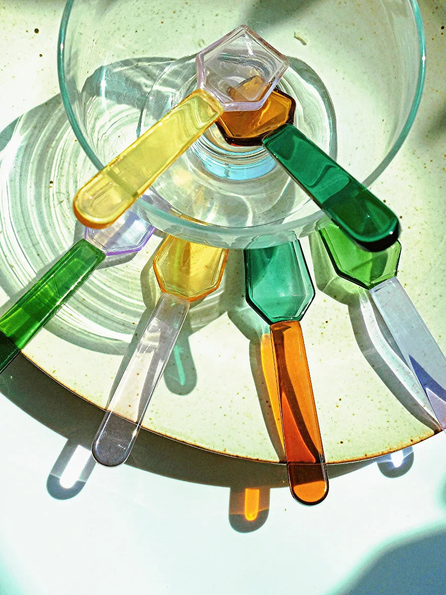 Glass Spoon Creative Cute  Stirring Spoon for Coffee Dert Ice Cr aron Sle Korean Version Dining Utensils