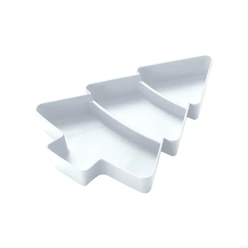 A0KE Multiple Section Holiday Snacks Tray Plastic Christmas Tree Designs for Candy Nut and Party Serving