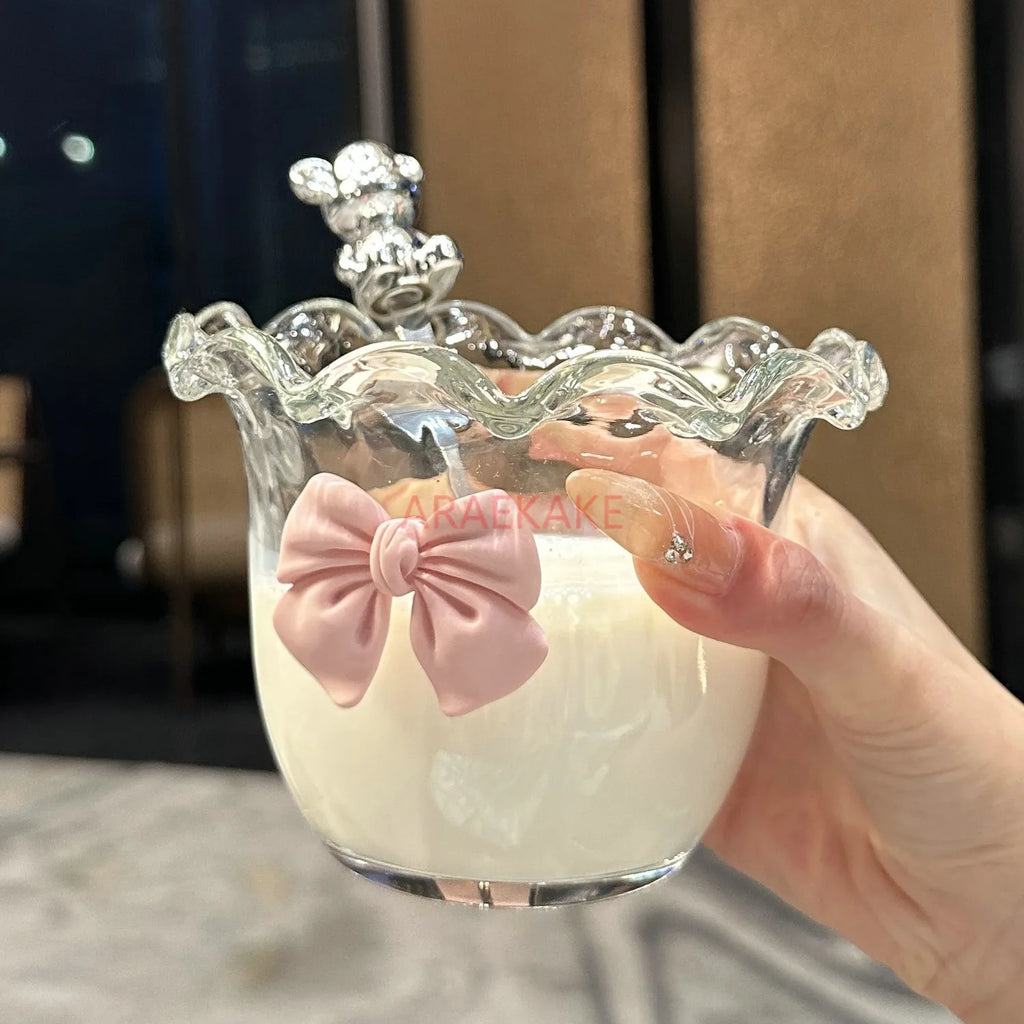 Glass bowl bow salad bowl dessert bowl glass cup milk soybean milk oatmeal cup high temperature resistance