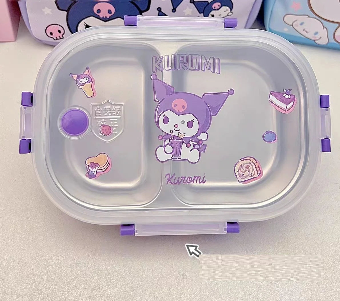 Sanrio Kuromi My Melody Cinnamoroll Sus Lunch Box Hit Product New Product Kawaii Cartoon Portable Large Capacity Outdoors Cute