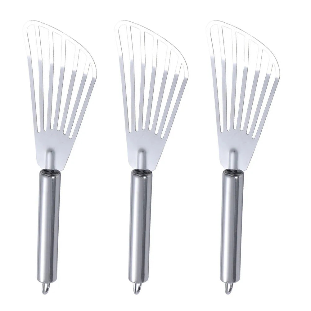 3Pcs Stainless Steel Cooking Spatulas Versatile Kitchen Tool for Steak Fish Bbq Pancakes Practical Home Accessories