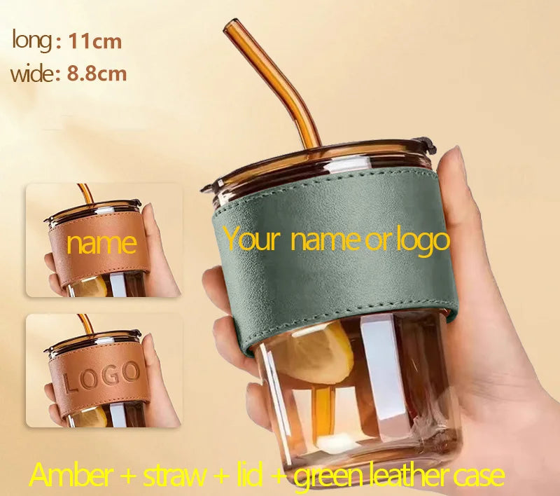 Custom Glass With Straw Display Logo Text Boyfriend Family Father Gift Valentine's Day Outdoor Sports Drinking Water Daily